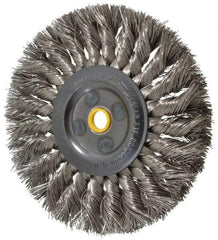 Osborn - 6" OD, 5/8" Arbor Hole, Knotted Stainless Steel Wheel Brush - 1/2" Face Width, 1-1/2" Trim Length, 0.016" Filament Diam, 9,000 RPM - All Tool & Supply