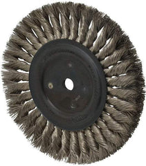 Osborn - 8" OD, 5/8" Arbor Hole, Knotted Stainless Steel Wheel Brush - 5/8" Face Width, 1-11/16" Trim Length, 0.016" Filament Diam, 8,500 RPM - All Tool & Supply