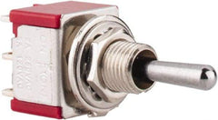 GC/Waldom - DPDT Miniature On-Off-On Toggle Switch - Solder Lug Terminal, Bat Handle Actuator, 125 VAC at 5 A & 250 VAC at 2 A - All Tool & Supply