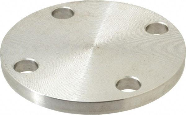 Merit Brass - 2" Pipe, 6" OD, Stainless Steel, Blind Pipe Flange - 4-3/4" Across Bolt Hole Centers, 3/4" Bolt Hole, 150 psi, Grade 316 - All Tool & Supply