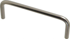 Amatom Electronic Hardware - 4-1/4" Long x 1-1/2" High, Round Handle - Clear Passivated, Stainless Steel, 4" Center to Center - All Tool & Supply