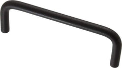 Amatom Electronic Hardware - 4-5/16" Long x 1-1/2" High, Round Handle - Black Anodized, Aluminum, 4" Center to Center - All Tool & Supply