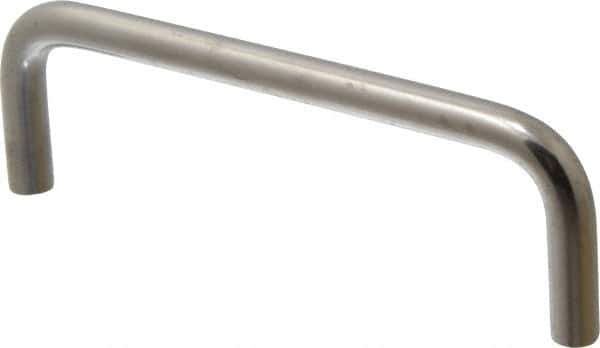 Amatom Electronic Hardware - 4-9/16" Long x 1-1/2" High, Round Handle - Clear Passivated, Stainless Steel, 4-1/4" Center to Center - All Tool & Supply