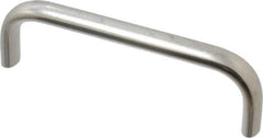 Amatom Electronic Hardware - 4-9/32" Long x 0.44" Wide x 1-9/32" High, Oval Handle - Clear Passivated, Stainless Steel, 4" Center to Center - All Tool & Supply