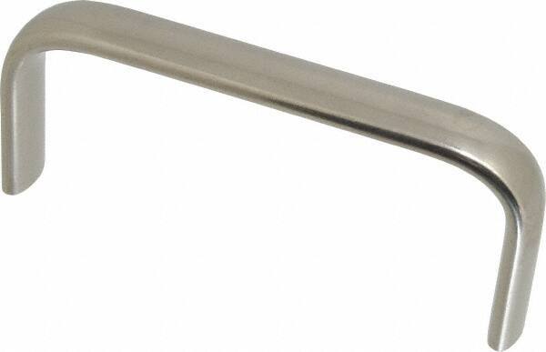 Amatom Electronic Hardware - 4-25/32" Long x 0.63" Wide x 2" High, Oval Handle - Clear Passivated, Stainless Steel, 4-1/2" Center to Center - All Tool & Supply