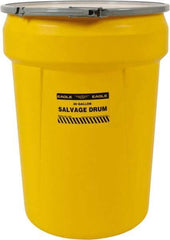 Eagle - 30 Gallon Capacity, Metal Lever Lock, Yellow Salvage Drum - 5 Gallon Container, Polyethylene, 220 Lb. Capacity, UN 1H2/X100/S Listing - All Tool & Supply