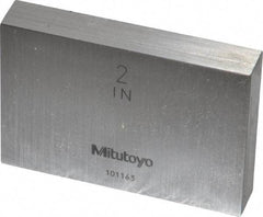 Mitutoyo - 2" Rectangular Steel Gage Block - Accuracy Grade 0, Includes Certificate of Inspection - All Tool & Supply