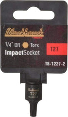 Blackhawk by Proto - 1/4" Drive, T27 Impact Torx Bit Socket - 1-3/16" OAL - All Tool & Supply