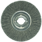 12" Diameter - 2" Arbor Hole - Crimped Steel Wire Straight Wheel - All Tool & Supply