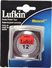 Lufkin - 12' x 1/2" Yellow Blade Tape Measure - 1/32 & 1/16" Graduation, A1 Graduation Style, Silver Case - All Tool & Supply