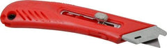 PHC - Retractable Utility Knife - 1-5/8" Blade, Red Plastic Handle, 1 Blade Included - All Tool & Supply