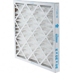 Made in USA - 20" Noml Height x 20" Noml Width x 2" Noml Depth, 35% Capture Efficiency, Wire-Backed Pleated Air Filter - MERV 8, Synthetic, Integrated Paperboard Frame, 500 Max FPM, 1,050 CFM, For Any Unit - All Tool & Supply