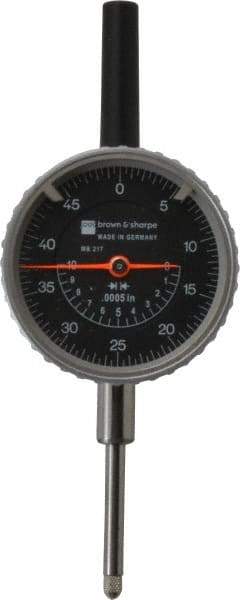 TESA Brown & Sharpe - 1" Range, 0-50 Dial Reading, 0.0005" Graduation Dial Drop Indicator - 2-1/4" Dial, 0.05" Range per Revolution, Revolution Counter - All Tool & Supply