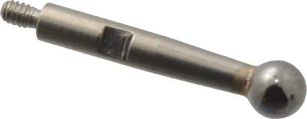 TESA Brown & Sharpe - 3mm Ball Diam, Carbide, Ball Test Indicator Contact Point - 1/2" Contact Point Length, Use with Brown & Sharpe BesTest 599 Series - All Tool & Supply