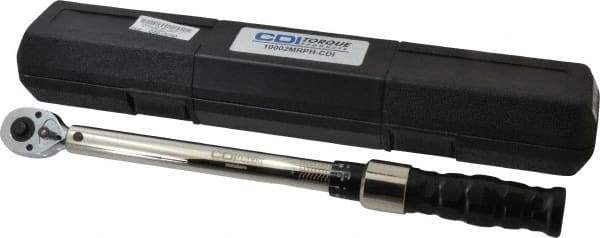 CDI - 3/8" Drive Micrometer Type Ratchet Head Torque Wrench - 150 In/Lb to 1,000 In/Lb Torque, 15-1/2" OAL, 5 Ft/Lb Graduation - All Tool & Supply