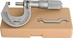 Mitutoyo - 0 to 1" Range, 0.0001" Graduation, Mechanical Outside Micrometer - Friction Thimble, Accurate to 0.0001" - All Tool & Supply