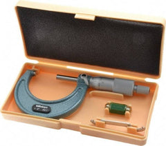 Mitutoyo - 1 to 2" Range, 0.001" Graduation, Mechanical Outside Micrometer - Ratchet Stop Thimble, Accurate to 0.0001" - All Tool & Supply