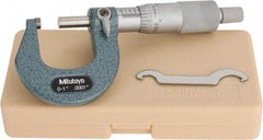 Mitutoyo - 0 to 1" Range, 0.0001" Graduation, Mechanical Outside Micrometer - Ratchet Stop Thimble, Accurate to 0.0001" - All Tool & Supply