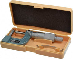 Mitutoyo - 1 Inch Measurement Range, 0.0001 Inch Graduation, Barrel Anvil, Ratchet Stop Thimble, Mechanical Tube Micrometer - Accurate Up to 0.0002 Inch, Carbide, Includes Plastic Case - All Tool & Supply