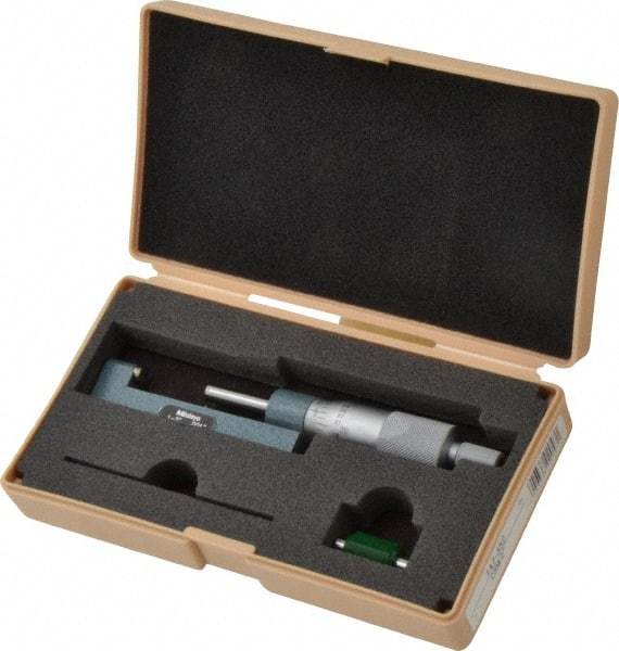 Mitutoyo - 1 to 2" Range, Mechanical Hub Micrometer - 0.001" Graduation, 0.0001" Accuracy - All Tool & Supply