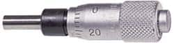 Mitutoyo - 1 Inch, 0.7087 Inch Ratchet Stop Thimble, 1/4 Inch Diameter x 27mm Long Spindle, Mechanical Micrometer Head - All Tool & Supply