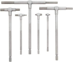 Mitutoyo - 6 Piece, 5/16 to 6 Inch, Satin Chrome Finish, Telescoping Gage Set - Includes Fitted Pouch - All Tool & Supply