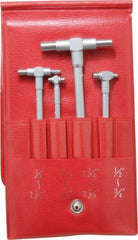 Mitutoyo - 4 Piece, 5/16 to 2-1/8 Inch, Telescoping Gage Set - Includes Fitted Pouch - All Tool & Supply