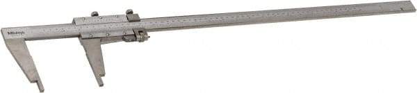 Mitutoyo - 0 to 24" Stainless Steel Vernier Caliper - 0.02mm Graduation, 100mm Jaw Depth, 0.002" Accuracy - All Tool & Supply