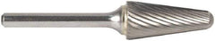 M.A. Ford - 3/8" Cut Diam, 1/4" Shank Diam, Cylinder with Radius Head Single Cut Burr - Carbide, Radius End, 1-1/8" LOC, 7-3/16" OAL - All Tool & Supply