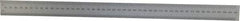 Mitutoyo - 18" Long, 1/64, 1/32" and 0.5, 1mm Graduation, Rigid Stainless Steel Rule - English/Metric Graduation Style, 1-3/16" Wide, Silver, Satin Chrome Finish - All Tool & Supply