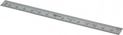 Mitutoyo - 150mm Long, 0.5, 1mm Graduation, Flexible Stainless Steel Rule - Metric Graduation Style, 1/2" Wide, Silver, Satin Chrome Finish - All Tool & Supply