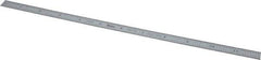 Mitutoyo - 12" Long, 1/100, 1/50" and 0.5, 1mm Graduation, Flexible Stainless Steel Rule - Decimal/Metric Graduation Style, 1/2" Wide, Silver, Satin Chrome Finish - All Tool & Supply