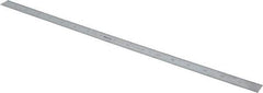 Mitutoyo - 18" Long, 1/100, 1/64, 1/50, 1/32" Graduation, Flexible Stainless Steel Rule - 16R Graduation Style, 3/4" Wide, Silver, Satin Chrome Finish - All Tool & Supply