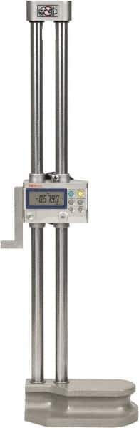 Mitutoyo - 18" Electronic Height Gage - 0.0005, 0.0002" (Switchable) Resolution, Accurate to 0.002", LCD Display, SPC Data Output - All Tool & Supply