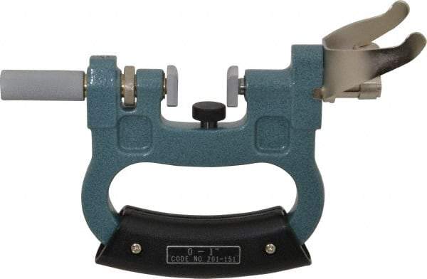 Mitutoyo - 1 Inch, Snap Gage - 0.0001 Inch Graduation, 15 N Measuring Force, Carbide Anvil, Dial Display - All Tool & Supply