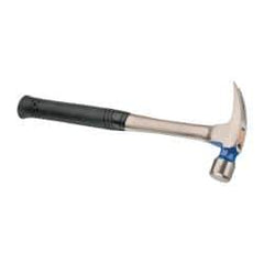 Vaughan Bushnell - 1-1/4 Lb Head, Straight Claw Hammer - 16" OAL, Steel Head, 1-1/2" Face Diam, Steel Handle with Grip - All Tool & Supply