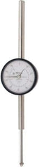 Mitutoyo - 2" Range, 0-100 Dial Reading, 0.001" Graduation Dial Drop Indicator - 2-3/16" Dial, 1" Range per Revolution, 0.003" Accuracy, Revolution Counter - All Tool & Supply