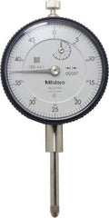 Mitutoyo - 1" Range, 0-50 Dial Reading, 0.0005" Graduation Dial Drop Indicator - 2-3/16" Dial, 0.05" Range per Revolution, 0.002" Accuracy, Revolution Counter - All Tool & Supply