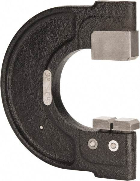 YPG - 1-1/4 to 1-1/2 Inch, Cast Iron 4 Frame Snap Gage - 0.001 Inch Graduation, Hardened Tool Steel Anvil - All Tool & Supply