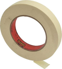 3M - 3/4" Wide x 60 Yd Long Tan Paper Masking Tape - Series 214, 5.8 mil Thick, 27 In/Lb Tensile Strength - All Tool & Supply