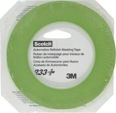 3M - 1/4" Wide x 60 Yd Long Green Paper Masking Tape - Series 401+/233+, 6.7 mil Thick, 25 In/Lb Tensile Strength - All Tool & Supply