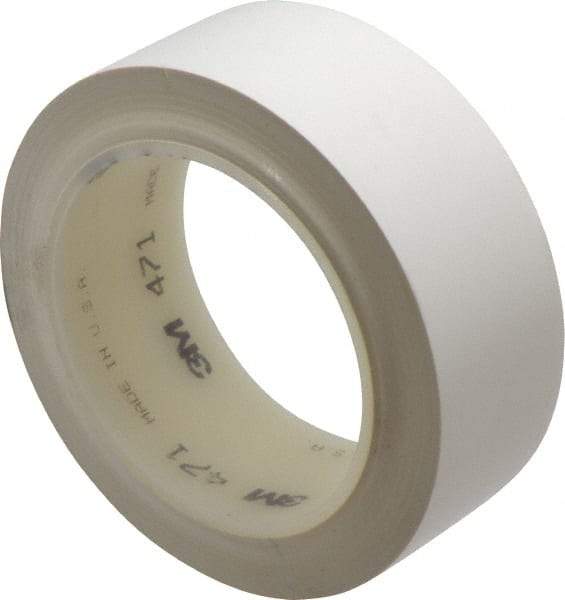 3M - White Solid Color Vinyl Tape - 1-1/2" Wide x 108' Long x 5.2 mil Thick, General Traffic - All Tool & Supply