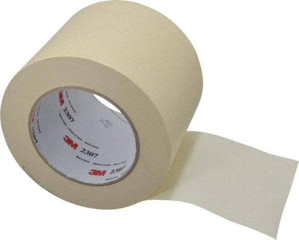 3M - 4" Wide x 60 Yd Long Tan Paper Masking Tape - Series 2307, 5.2 mil Thick, 23 In/Lb Tensile Strength - All Tool & Supply