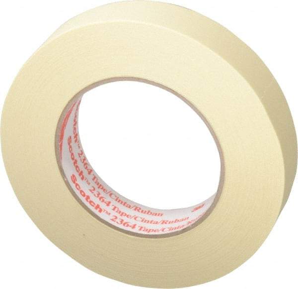 3M - 1" Wide x 60 Yd Long Tan Paper Masking Tape - Series 2364, 6.5 mil Thick, 24 In/Lb Tensile Strength - All Tool & Supply