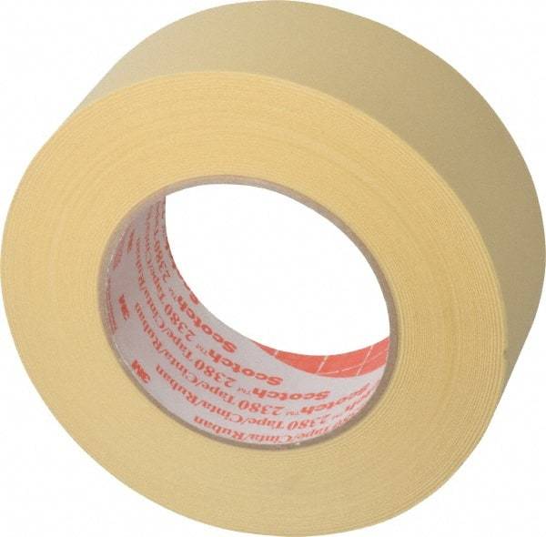 3M - 2" Wide x 60 Yd Long Tan Paper Masking Tape - Series 2380, 7.2 mil Thick, 28 In/Lb Tensile Strength - All Tool & Supply