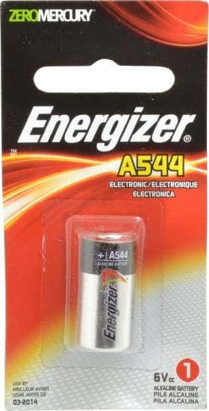 Energizer - Size A544, Alkaline, Photo Battery - 6 Volts, Flat Terminal, 4LR44, ANSI, IEC, NEDA Regulated - All Tool & Supply