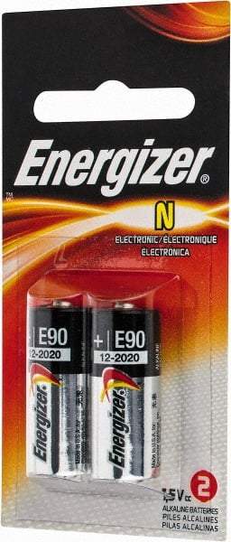 Energizer - Size N, Alkaline, 2 Pack, Specialty Battery - 1.5 Volts, Flat Terminal, LR1, ANSI, IEC Regulated - All Tool & Supply