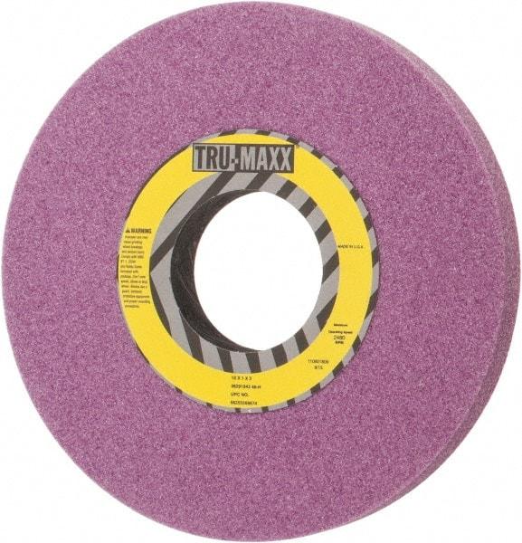 Tru-Maxx - 10" Diam x 3" Hole x 1" Thick, H Hardness, 46 Grit Surface Grinding Wheel - Aluminum Oxide, Type 1, Coarse Grade, 2,480 Max RPM, Vitrified Bond, No Recess - All Tool & Supply