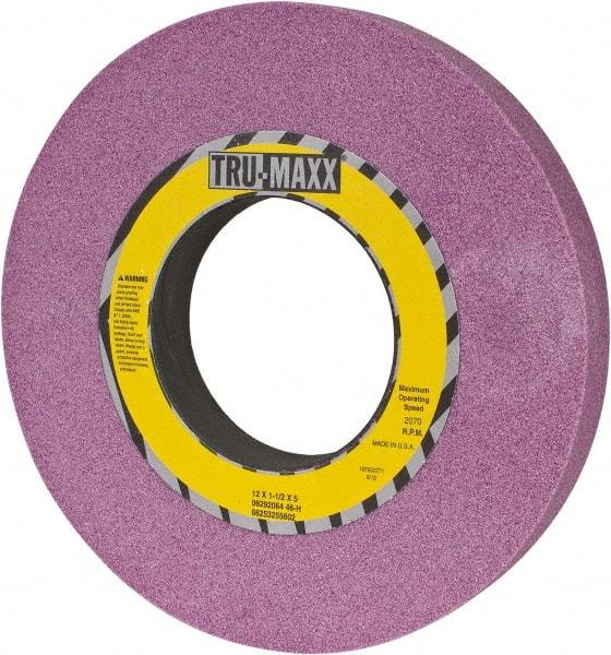 Tru-Maxx - 12" Diam x 5" Hole x 1-1/2" Thick, H Hardness, 46 Grit Surface Grinding Wheel - Aluminum Oxide, Type 1, Coarse Grade, 2,070 Max RPM, Vitrified Bond, No Recess - All Tool & Supply