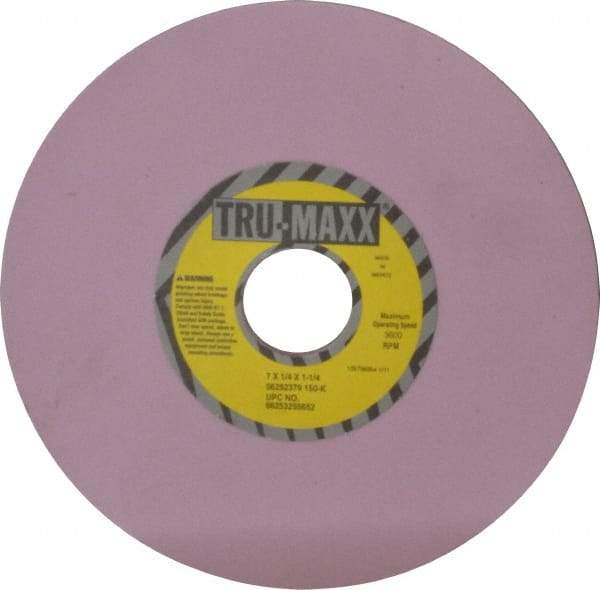 Tru-Maxx - 7" Diam x 1-1/4" Hole x 1/4" Thick, K Hardness, 150 Grit Surface Grinding Wheel - Aluminum Oxide, Type 1, Very Fine Grade, 3,600 Max RPM, Vitrified Bond, No Recess - All Tool & Supply